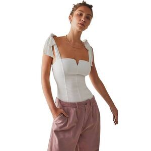 Intimately Free People Lola Bodysuit Size  X-Large XL Ivory Tie Straps